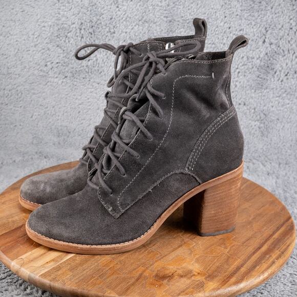 Dolce Vita Drew Dark Gray Suede Ankle Boot Size Womens Size 10 - Picture 3 of 7